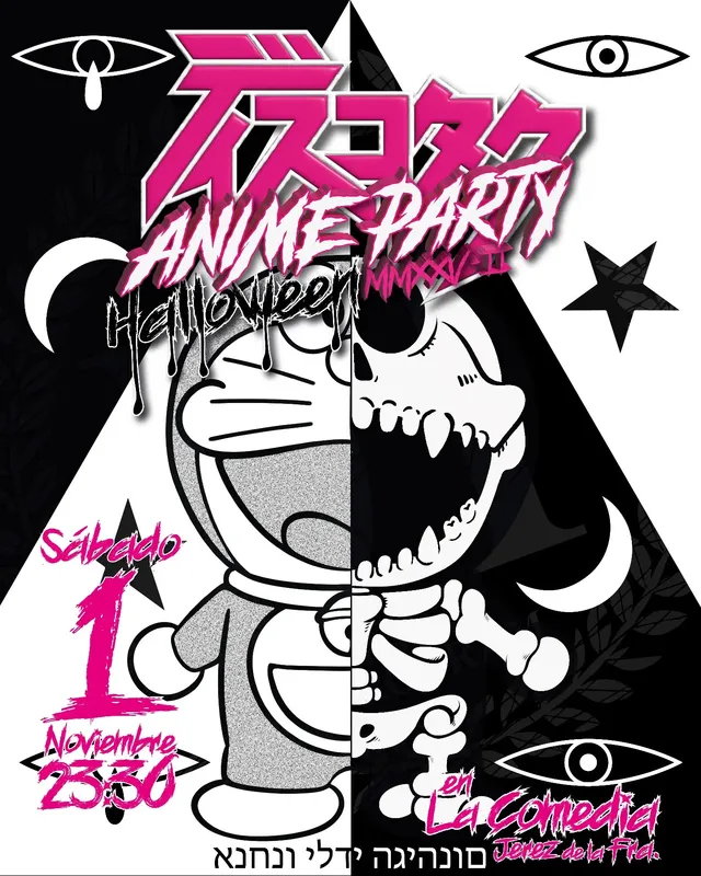 Cartel de Discotaku Anime Party - Halloween