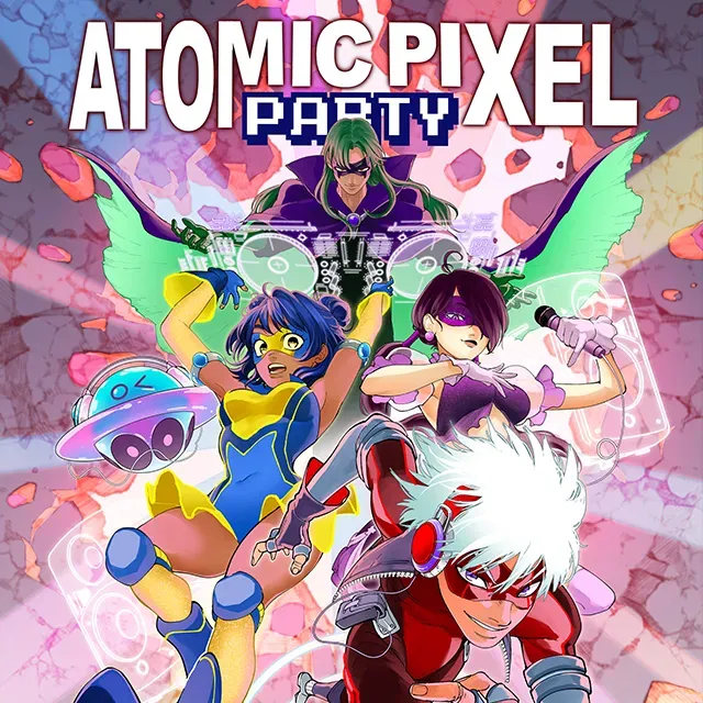 Cartel de Atomix Pixel Party - Edición Superhéroes - Sevilla