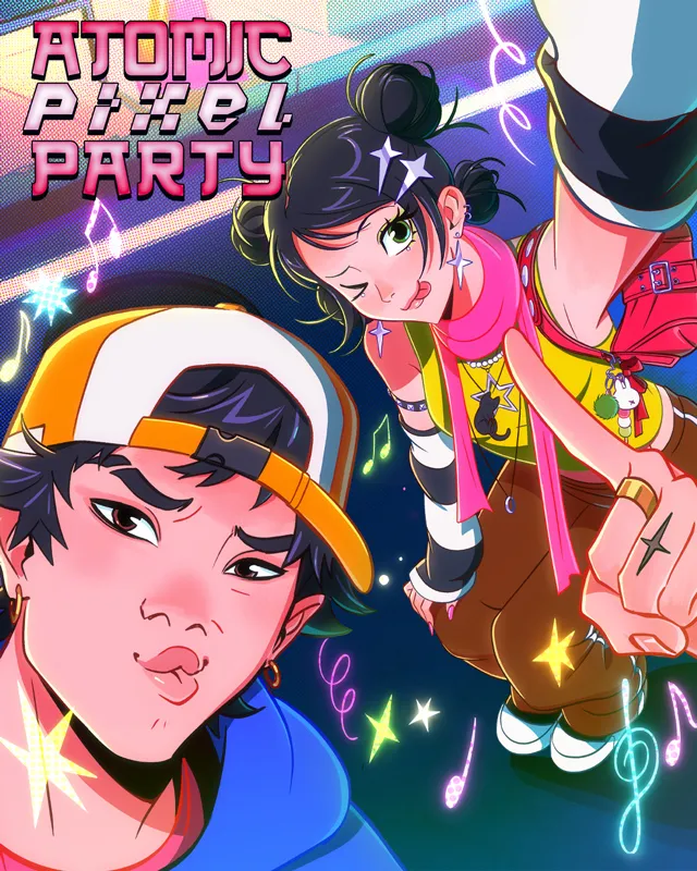 Cartel de Atomix Pixel Party Madrid - Harajuku Season