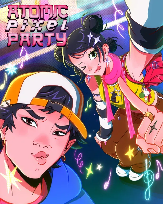 Cartel de Atomix Pixel Party Sevilla - Harajuku Season